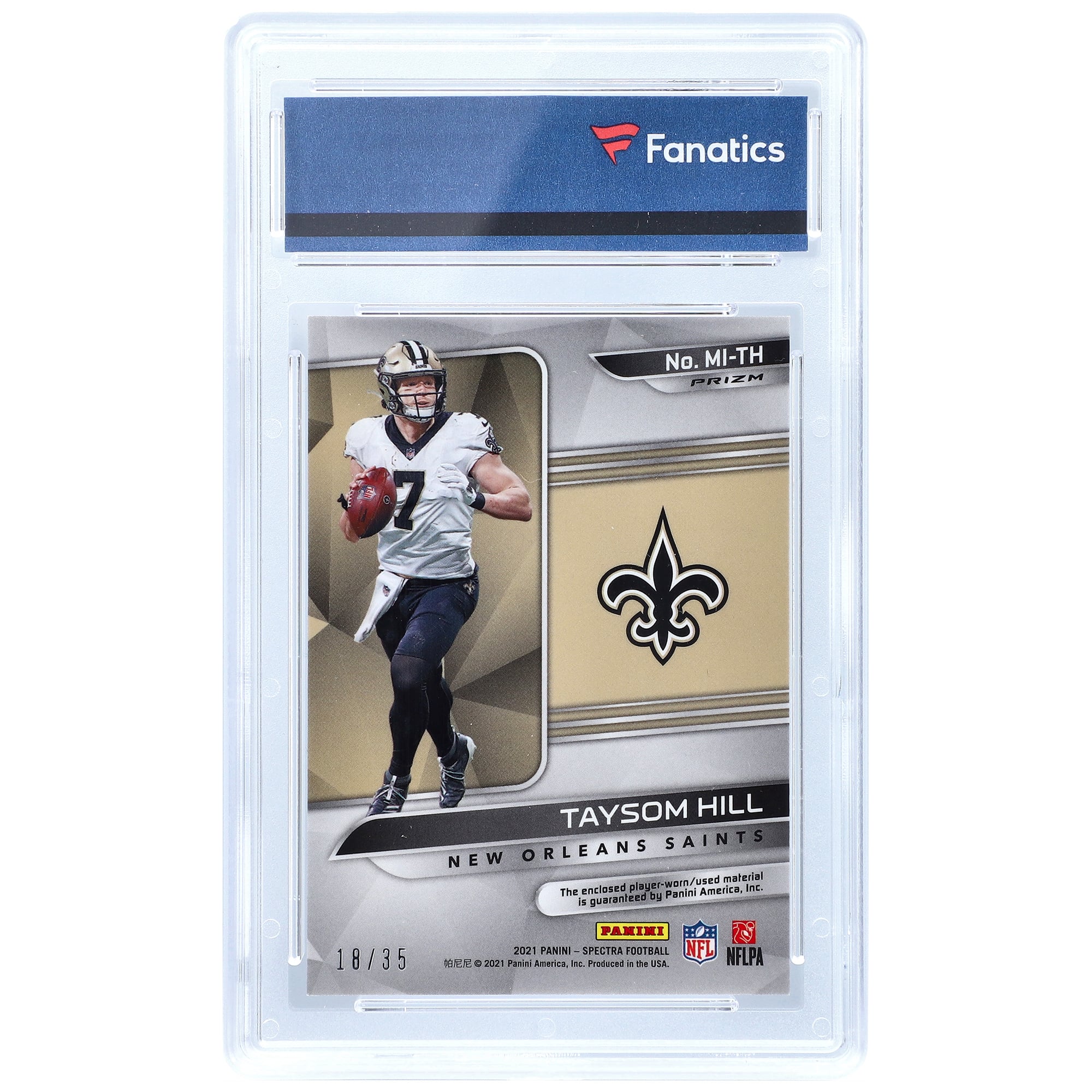 Taysom Hill New Orleans Saints 2021 Panini Spectra Relic #MI-TH