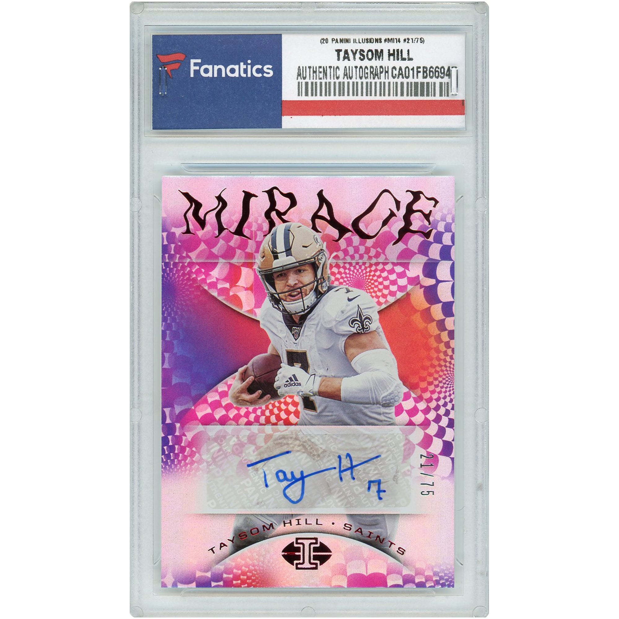 Taysom Hill New Orleans Saints Autographed 2020 Panini Illusions