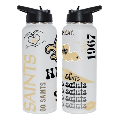 New Orleans Saints The Memory Company 34oz. Loco Stainless Steel Quencher Bottle