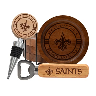 New Orleans Saints The Memory Company Coaster, Bottle Opener & Wine Stopper Set