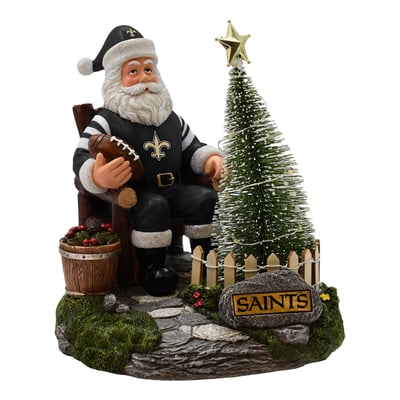 New Orleans Saints The Memory Company Santa Figurine with LED Tree