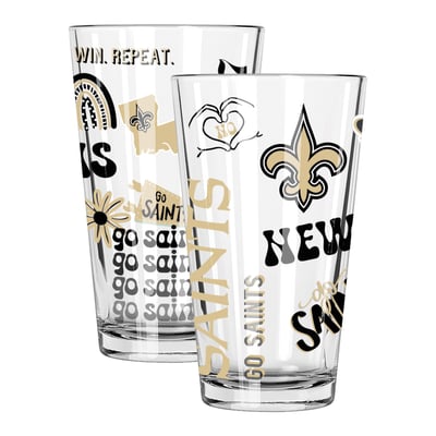 New Orleans Saints The Memory Company Two-Piece 16oz. Loco Pint Glass Set