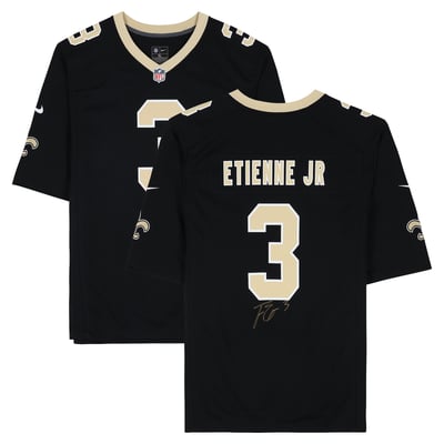 Travis Etienne Jr New Orleans Saints Autographed Fanatics Authentic Black Nike Game Jersey