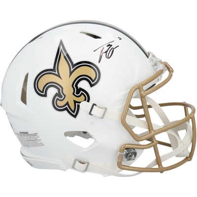 Travis Etienne Jr New Orleans Saints Autographed Fanatics Authentic Riddell 2025 Alternate Speed Authentic Helmet 