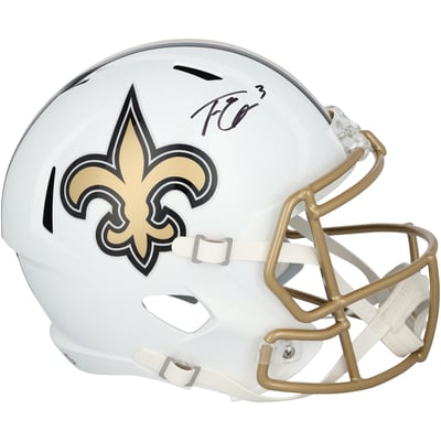 Travis Etienne Jr New Orleans Saints Autographed Fanatics Authentic Riddell 2025 Alternate Speed Replica Helmet 