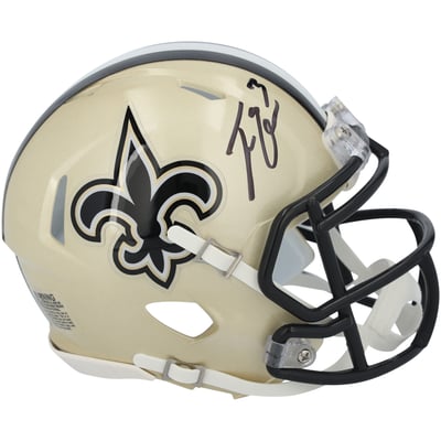 Travis Etienne Jr New Orleans Saints Autographed Fanatics Authentic Riddell 60th Anniversary Speed Mini Helmet