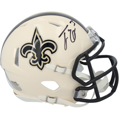 Travis Etienne Jr New Orleans Saints Autographed Fanatics Authentic Riddell Retro Speed Mini Helmet