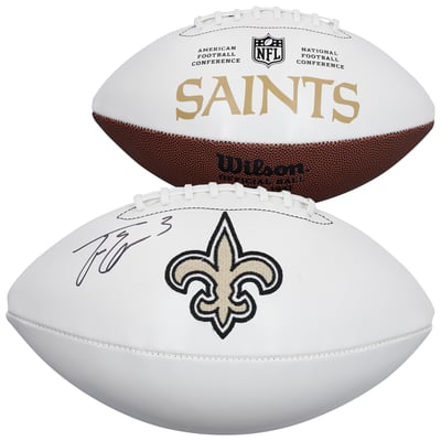 Travis Etienne Jr New Orleans Saints Autographed Fanatics Authentic Wilson White Panel Football