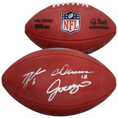 Tyler Shough, Chris Olave & Jordyn Tyson New Orleans Saints Autographed Fanatics Authentic Duke Full Color Football