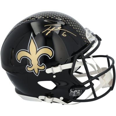 Tyler Shough New Orleans Saints Autographed Fanatics Authentic Riddell 2022 Alternate Speed Authentic Helmet