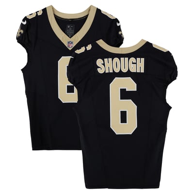 Tyler Shough New Orleans Saints Fanatics Authentic Player-Issued #6 Black Nike Jersey from the 2025-26 NFL Season