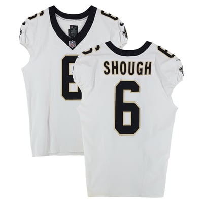 Tyler Shough New Orleans Saints Fanatics Authentic Player-Issued #6 White Nike Jersey from the 2025-26 NFL Season