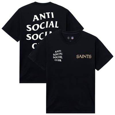 New Orleans Saints AntiSocialSocialClub x NFL Unisex Snap T-Shirt - Black