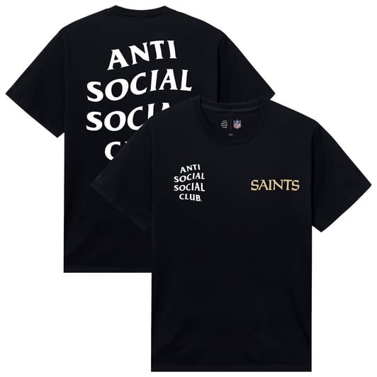 New Orleans Saints AntiSocialSocialClub x NFL Unisex Snap T-Shirt - Black