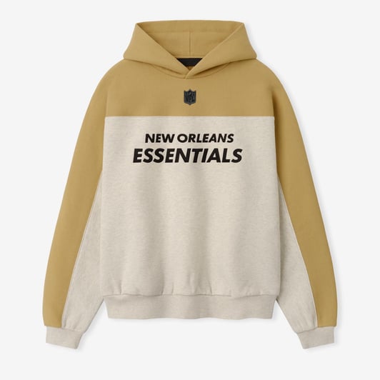 New Orleans Saints Fear of God x NFL Unisex 90s Relaxed Hoodie - Heather Gray/Gold