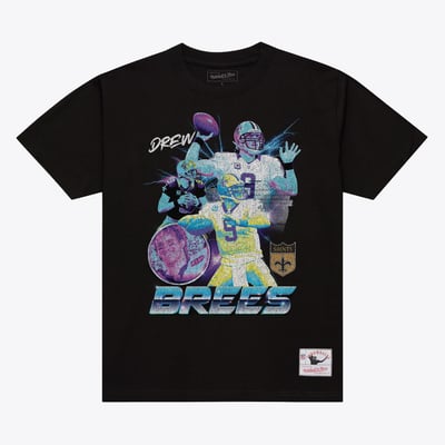 Drew Brees New Orleans Saints Mitchell & Ness Unisex Pro Football Hall of Fame Class of 2026 Collage T-Shirt - Black