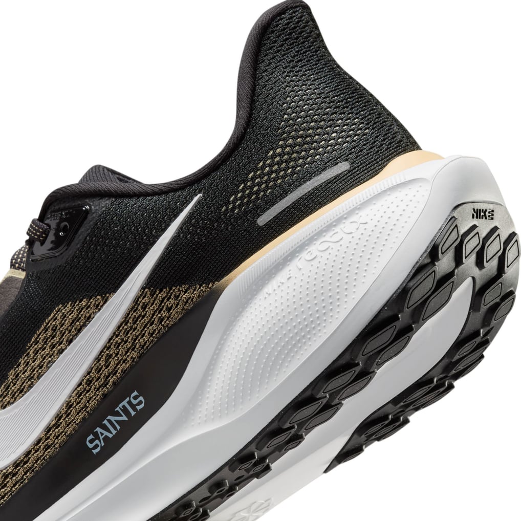 NIKE Air Zoom Pegasus 41 New Orleans‎ Saints Running Shoes Mens 9 Black Gold Unisex Nike Black New Orleans Saints Zoom Pegasus 41 Running  main image 3