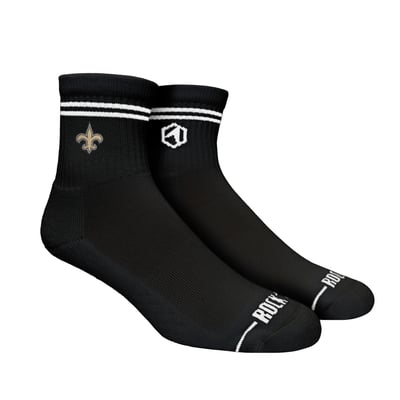  New Orleans Saints Rock Em Unisex Casual Stripe Quarter-Length Socks - Black