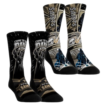  New Orleans Saints Rock Em Unisex Star Wars Empire Two-Pack Crew Socks - Black