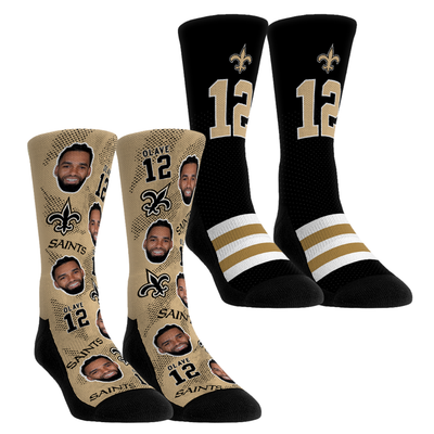 Chris Olave New Orleans Saints Rock Em Unisex Player Football Guy Two-Pack Crew Sock Set
