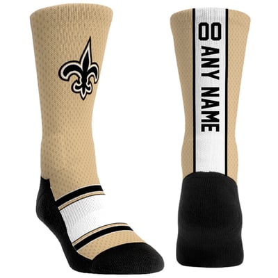 New Orleans Saints Rock Em Unisex Custom Jersey Crew Socks - Gold