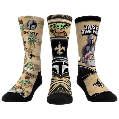  New Orleans Saints Rock Em Unisex 3-Pack Mandalorian Crew Socks