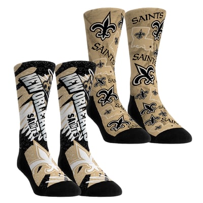 New Orleans Saints Rock Em Unisex Team Blast Two-Pack Crew Socks