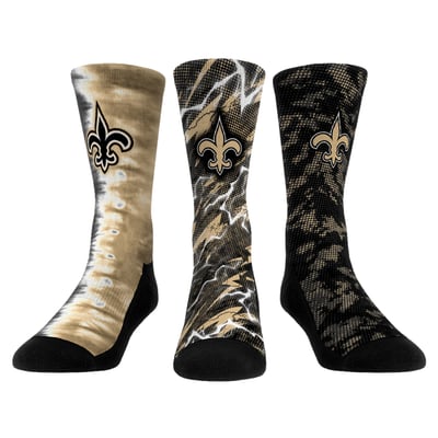 New Orleans Saints Rock Em Unisex Team Tones Three-Pack Crew Socks