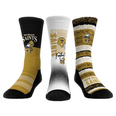  New Orleans Saints Rock Em Unisex Throwback Three-Pack Crew Sock Set - 