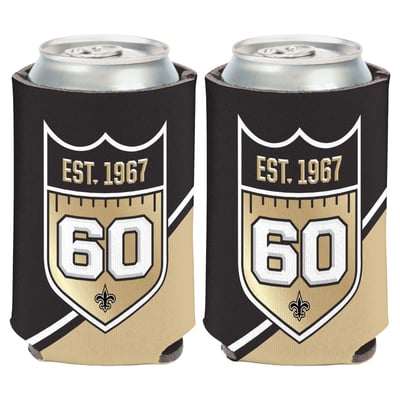 New Orleans Saints WinCraft  60th Anniversary Two-Piece Can Cooler Set