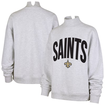  New Orleans Saints '47 Women's Subtle Muse Mock Neck Sweatshirt - Gray