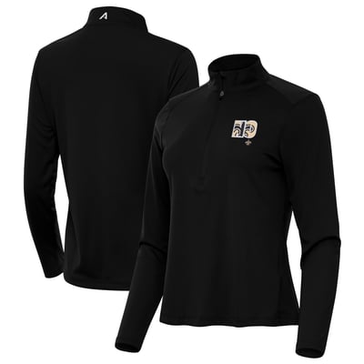 New Orleans Saints Antigua Women's Tribute Half-Zip Pullover - Black
