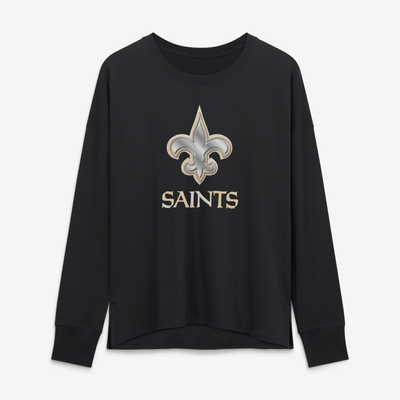 New Orleans Saints Women's Forged Mascot Long Sleeve T-Shirt - Black