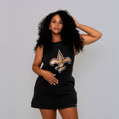 New Orleans Saints Bomb Designs Women's Denim Dress - Black