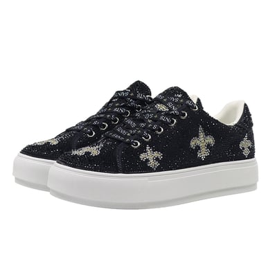  New Orleans Saints FABGATING by Cuce Women's Crystal Team Logo Sneakers - Black