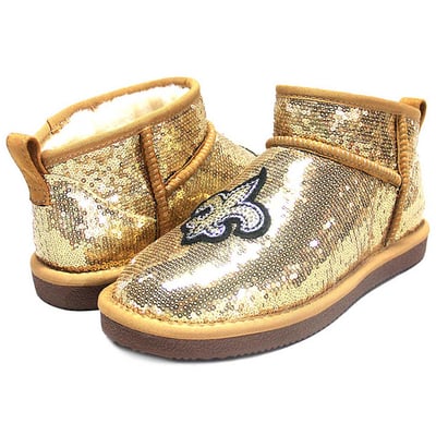  New Orleans Saints FABGATING by Cuce Women's Sequin Ankle Boots - Gold