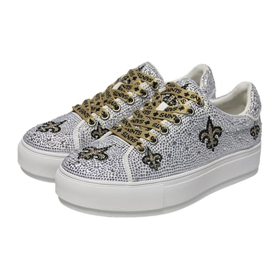  New Orleans Saints FABGATING by Cuce Women's Crystal Team Logo Sneakers - White