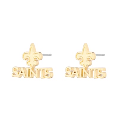  New Orleans Saints LUV AJ Women's Logo Stud Earrings - Gold