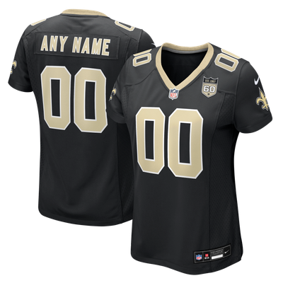 New Orleans Saints Nike Women's 60th Season Custom Game Jersey - Black