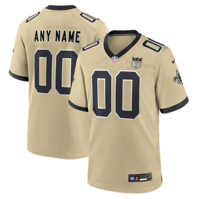 New Orleans Saints Nike Youth Alternate 60th Season Custom Game Jersey - Gold