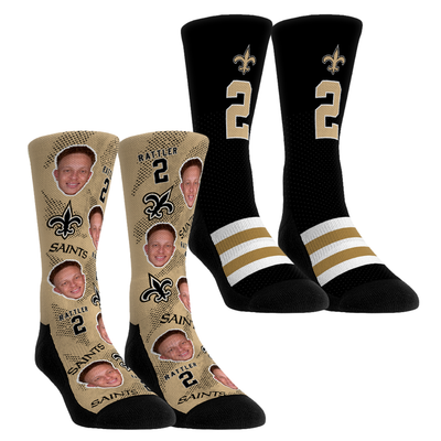 Spencer Rattler New Orleans Saints Rock Em Youth Player Football Guy Two-Pack Crew Sock Set