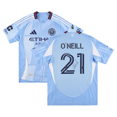 Aiden O’Neill New York City FC Autographed Fanatics Authentic Match-Used #21 Sky Blue Jersey from the 2025 MLS Season - Size M