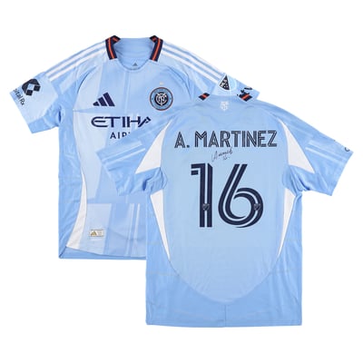 Alonso Martínez New York City FC Autographed Fanatics Authentic Match-Used #16 Sky Blue Jersey from the 2025 MLS Season - Size M