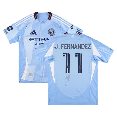 Julian Fernandez New York City FC Autographed Fanatics Authentic Match-Used #11 Sky Blue Jersey from the 2025 MLS Season - Size M