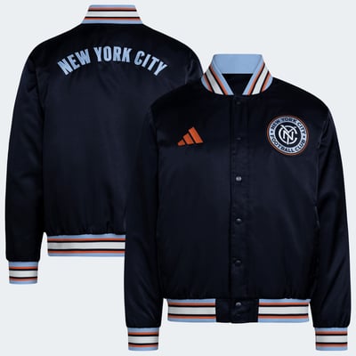 New York City FC adidas MLS x US Sports Full-Snap Bomber Jacket - Navy