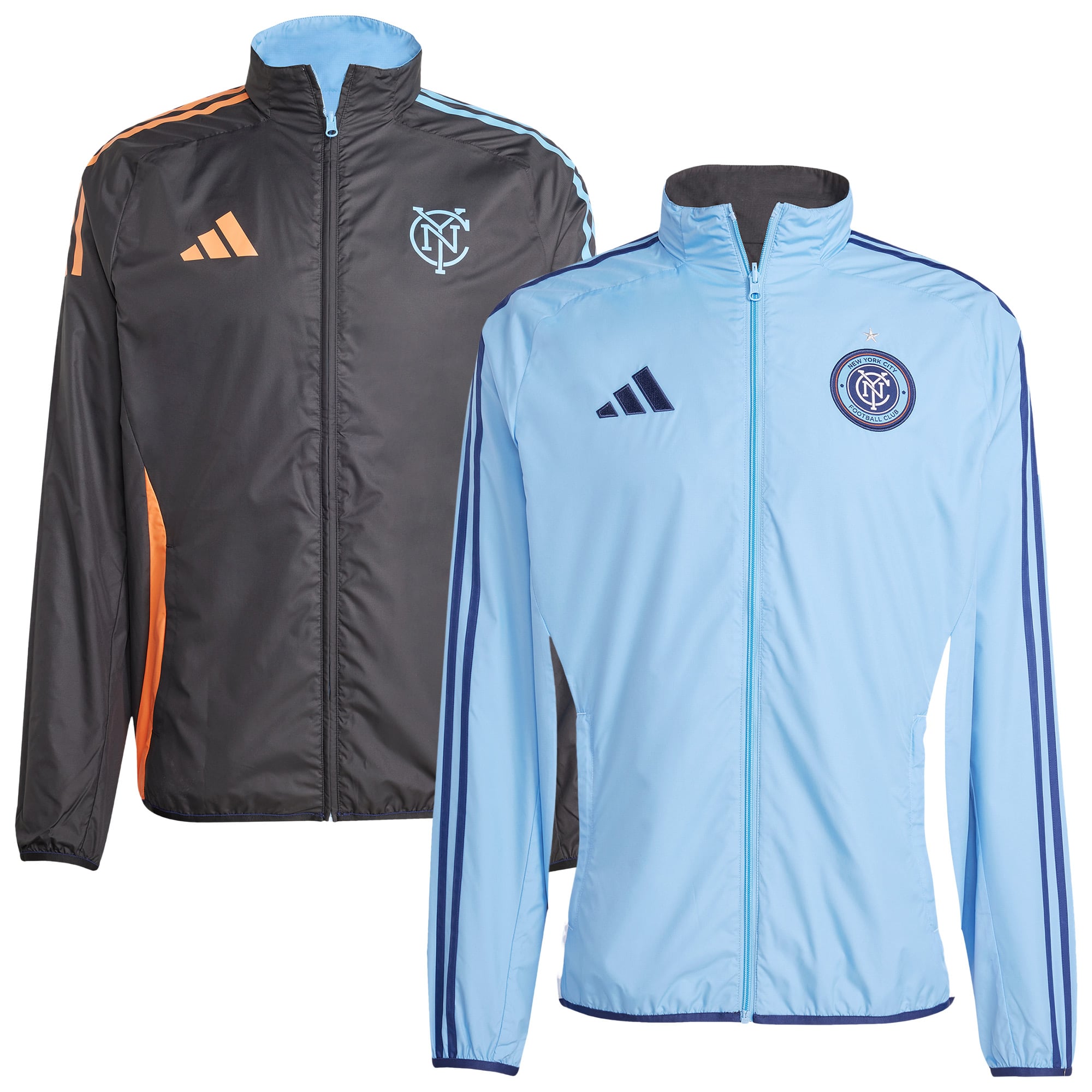 New York City FC adidas 2025 Anthem Reversible Full-Zip Jacket