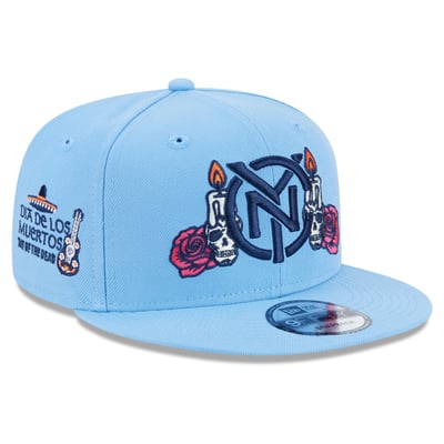 New York City FC New Era Day of the Dead 9FIFTY Snapback Hat - Sky Blue