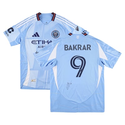 Mounsef Bakrar New York City FC Autographed Fanatics Authentic Match-Used #9 Sky Blue Jersey from the 2025 MLS Season - Size M