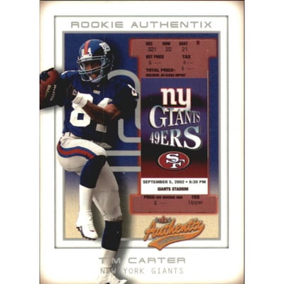 2002 Fleer Authentix Front Row #139 Tim Carter