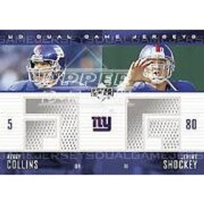 2003 Upper Deck Game Jerseys Duals #DGJCS Kerry Collins/Jeremy Shockey